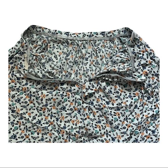 american Vintage mini skirt pleats floral elastic waistband  off white size XS - Picture 9 of 16